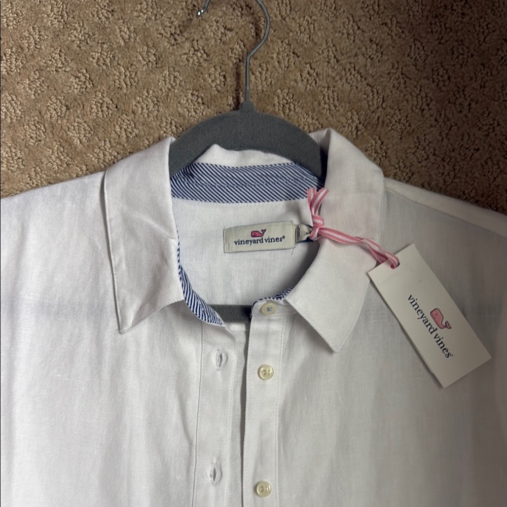 Vineyard Vines White Button Down Shirt Dress